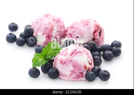 Heidelbeer-Eiscreme Mit Wellengang Stockfoto