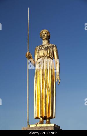 Bronzeskulptur Passas Athene, Düsseldorf, Nordrhein-Westfalen, Deutschland, Europa Stockfoto