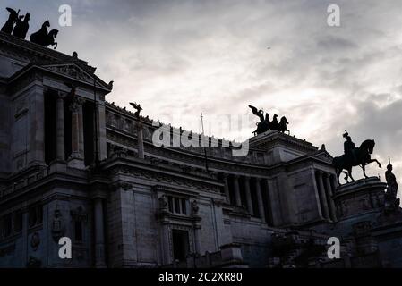 Der monumentale Palast, der Vittorio Emanuele II. In Rom gewidmet ist Stockfoto