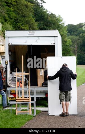 Die Antiques Roadshow in Fountains Abbey und Studley Royal Park. Stockfoto