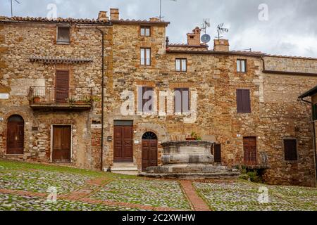 Toskanische mittelalterliches Dorf Rocca d'Orcia Toskana Italien Malerische Dörfer Stockfoto