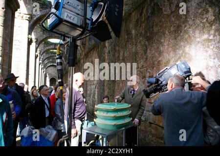 Die Antiques Roadshow in Fountains Abbey und Studley Royal Park. Stockfoto