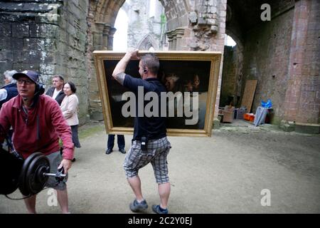 Die Antiques Roadshow in Fountains Abbey und Studley Royal Park. Stockfoto