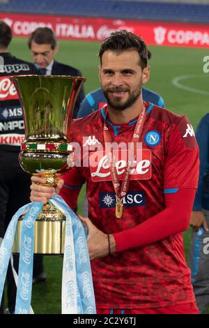 Orestis Karnezis (Napoli) während des italienischen "Italien Cup Finales" zwischen Napoli 4-2 Juventus im Olinpic Stadium am 17. Juni 2020 in Rom, Italien. Quelle: Maurizio Borsari/AFLO/Alamy Live News Stockfoto