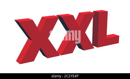 Kollektion in Etikettengröße - XXL-Schild rot Stockfoto