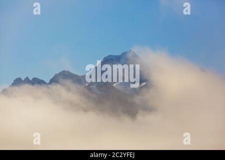 Blick auf den majestätischen Aoraki Mount Cook vom See Matheson, Neuseeland Stockfoto