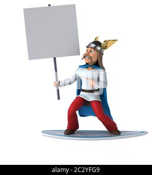 Fun 3D-gaulois Surfer Stockfoto