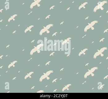 Nahtloser Hintergrund mit fliegenden Vögeln Stock Vektor