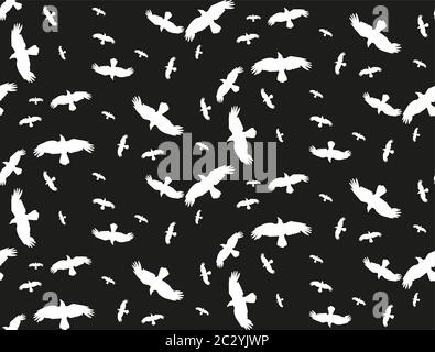 Nahtloser Hintergrund mit fliegenden Vögeln, Vektor Stock Vektor