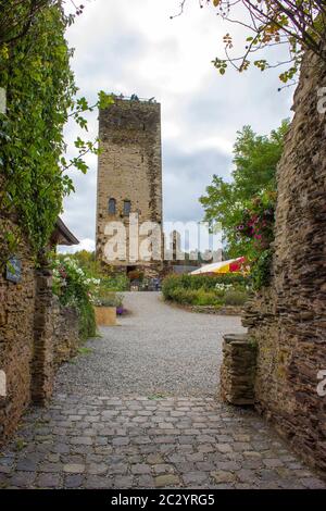 Burg Metternich über dem Moseltal, Deutschland Stockfoto