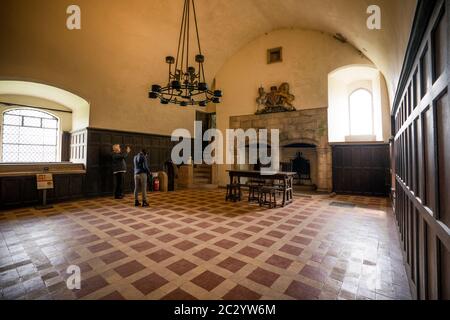 Great Hall Restaurant und Festsaal in Doune Castle, Stirling, Schottland, Großbritannien, Europa Stockfoto