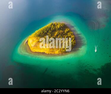 Insel in Khuvsgul See. Provinz Chuvsgul, Mongolei Stockfoto