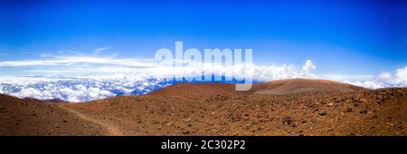 Blick auf Mauna Loa vom Mauna Kea, Hawaii Inseln, USA Stockfoto