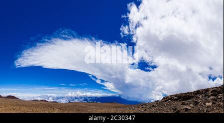 Blick auf Mauna Loa vom Mauna Kea, Hawaii Inseln, USA Stockfoto