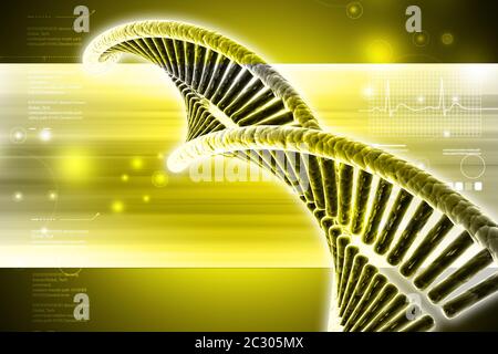 DNA in farbigem Hintergrund Stockfoto