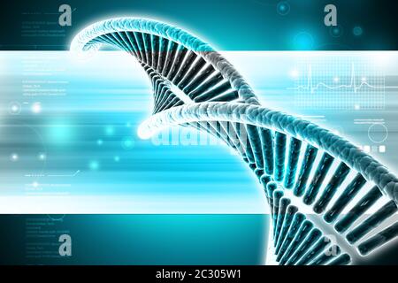 DNA in farbigem Hintergrund Stockfoto