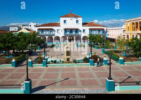 Parque Cespedes und Rathaus, Santiago de Cuba, Kuba Stockfoto