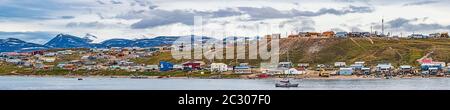 Dorf von Pond Inlet, Nunavut, Nord-Kanada Stockfoto