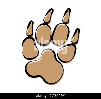 Pfote Print Icon, Hund, Katze, Fuchsfuß Impressum Vektor Art Illustration Stock Vektor