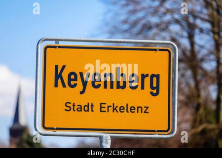 Keyenberg soll Platz machen für RWE's Tagebau Garzweiler, Erkelenz, Nordrhein-Westfalen, Deutschland Stockfoto