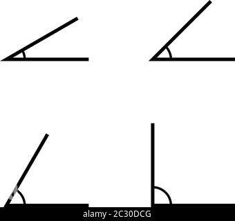 Winkel Icon Kollektion Vektor Kunst Illustration Stock Vektor