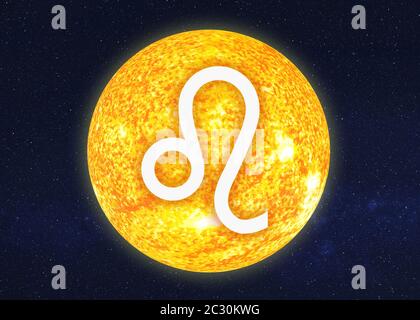 Sternzeichen Löwe astrologische Infografiken. Elemente dieses Bildes wurden von der NASA eingerichtet Stockfoto