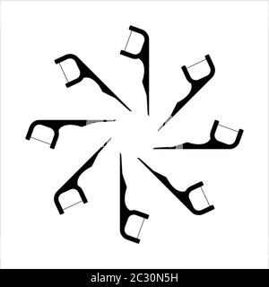 Zahnseide-Werkzeug, Zahnreinigungswerkzeug Vektor-Kunst-Illustration Stock Vektor