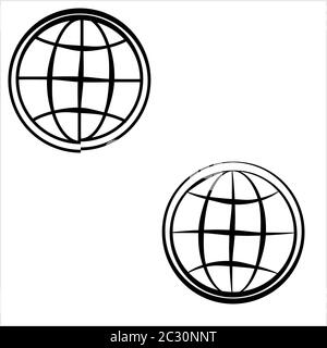 Globe Symbol Kalligraphische Vektor-Kunst Illustration Stock Vektor