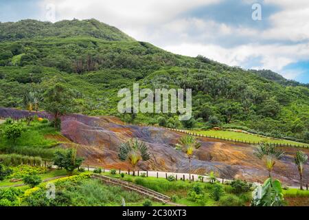 Farbige Erde In Chamarel, Insel Mauritius, Afrika Stockfoto