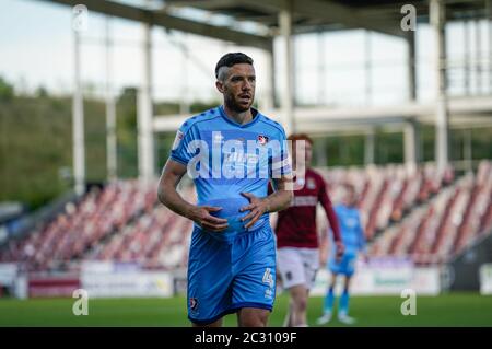 Northampton, Großbritannien. Juni 2020. Ben Tozer von Cheltenham Town während des Sky Bet League 2 Play Off Semi Final First Leg Match zwischen Northampton Town und Cheltenham Town im Sixfields Stadium, Northampton am 18. Juni 2020. Foto von David Horn. Kredit: Prime Media Images/Alamy Live Nachrichten Stockfoto