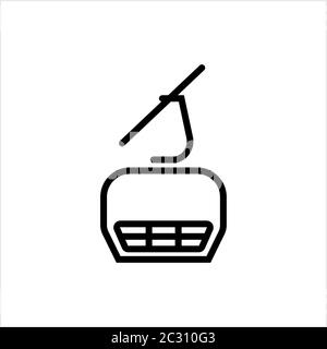 Ski Lift Icon, Aerial Lift Icon Vektor-Kunst Illustration Stock Vektor