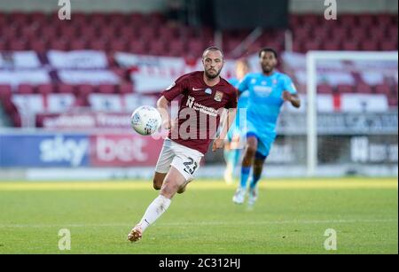 Northampton, Großbritannien. Juni 2020. Michael Harriman von Northampton Town während des Sky Bet League 2 Play Off Semi Final First Leg Match zwischen Northampton Town und Cheltenham Town im Sixfields Stadium, Northampton am 18. Juni 2020. Foto von David Horn. Kredit: Prime Media Images/Alamy Live Nachrichten Stockfoto