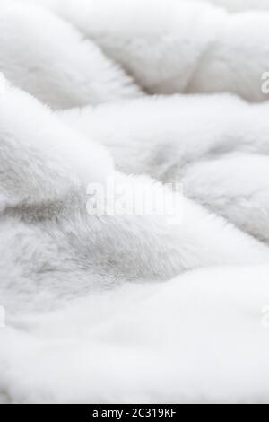 Luxus weißes Fell Textur Hintergrund, Kunststoff Detail Stockfoto