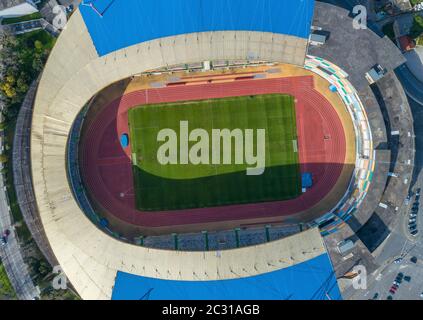 Draufsicht über das Fußballstadion Stockfoto