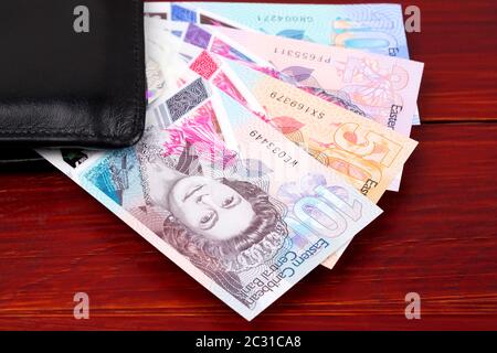 Eastern Caribbean Dollar in der schwarzen Brieftasche Stockfoto