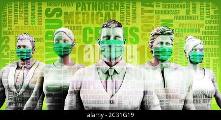 Medizinische Fachkräfte Frontline-Mitarbeiter Kämpfen Gegen Die Krise Im Gesundheitswesen Von Covid-19 Stockfoto