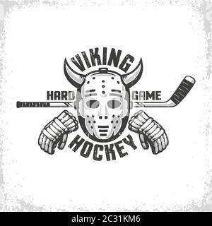 Torwart Maske mit Hörnern Viking Stock Vektor