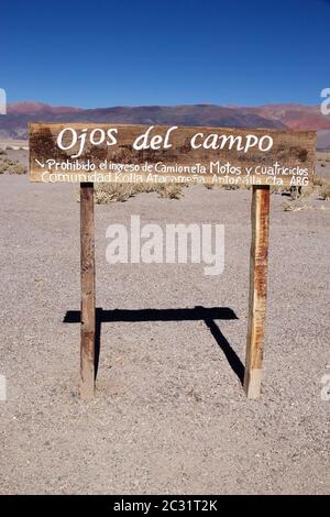 Geyser Ojos del Campo am Salar von Antofalla in der Puna de Atacama, Argentinien. Antofalla liegt in der Antofagasta de La Sierra Abteilung des No Stockfoto