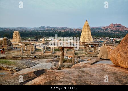 Virupaksha Tempel in Hampi, Karnataka, Indien Stockfoto