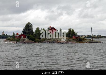 Finnische Inseln in der Bucht von Helsinki Stockfoto
