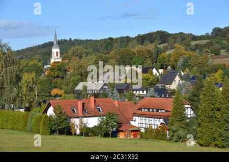 Blick auf wehrsdorf ein Dorf in sachsen Stockfoto