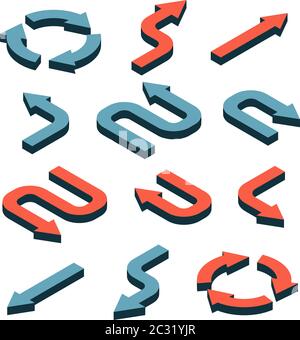 3d-Pfeile in verschiedene Richtungen Stock Vektor