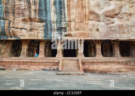 Badami Cave Tempel in Karnataka, Indien Stockfoto