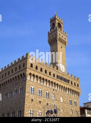 Palazzo Vecchio, Piazza della Signoria, Florenz (Firenze), Toskana Region, Italien Stockfoto