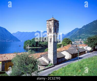 Campanile di Ossuccio (Glockenturm), Ossuccio, Provinz Como, Region Lombardei, Italien Stockfoto