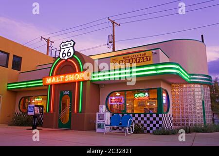 Route 66 Malt Shop in Nob Hill District, Albuquerque, New Mexico, USA Stockfoto