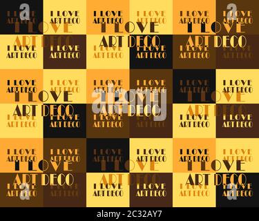 I Love Art Deco Typografisches Motiv Collage Print Stockfoto