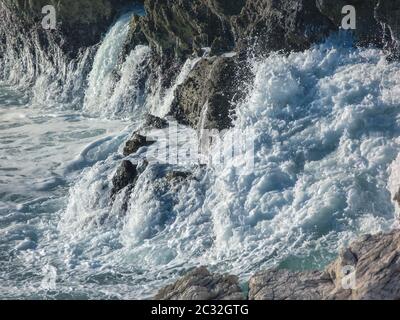 Sturm über die Portovenere Klippe Stockfoto