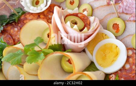 Wll dekoriert Party Catering Essen, Bild Stockfoto