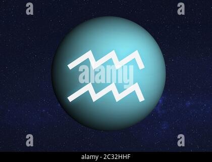 Sternzeichen Wassermann astrologische Infografiken. 3d-Darstellung. Elemente dieses Bildes wurden von der NASA eingerichtet Stockfoto